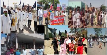 देशभर में किसान मज़दूर मना रहे ‘काला दिवस’, जगह जगह फूंके जा रहे हैं मोदी सरकार के पुतले