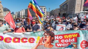 नाटो शिखर वार्ता के ख़िलाफ़ ब्रसेल्स में विरोध प्रदर्शन