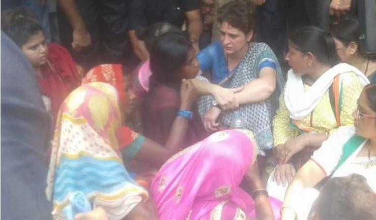 Priyanka Gandhi in sonbhadra 