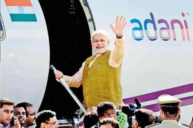 Modi Adani flight