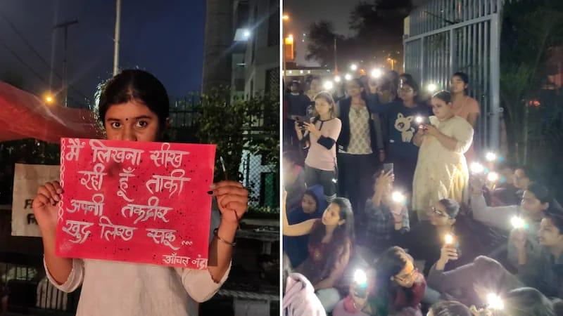 डीयू : हॉस्टल की छात्राओं का प्रदर्शन 21 दिन से जारी