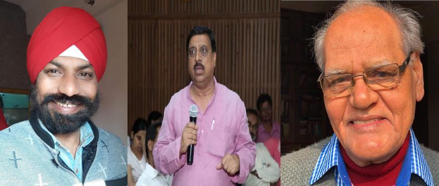 कोरोना ने इन शख़्सियतों को हमसे असमय छीन लिया। अजीत साहनी (बाएं), अंबरीष राय (मध्य में) और रमेश उपाध्याय (दाएं)।