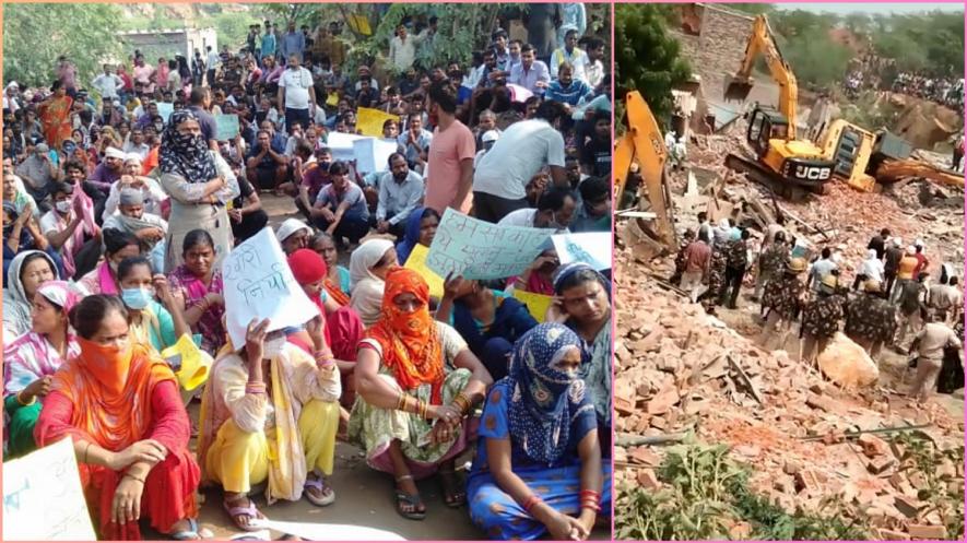 खोरी गांव : पुलिसिया दमन के बीच आज भी जारी रहा तोड़-फोड़, हरियाणा सरकार की पुनर्वास योजना हवा हवाई