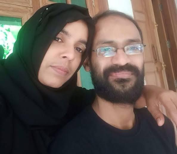 Journalist Siddique Kappan with his wife Rihana