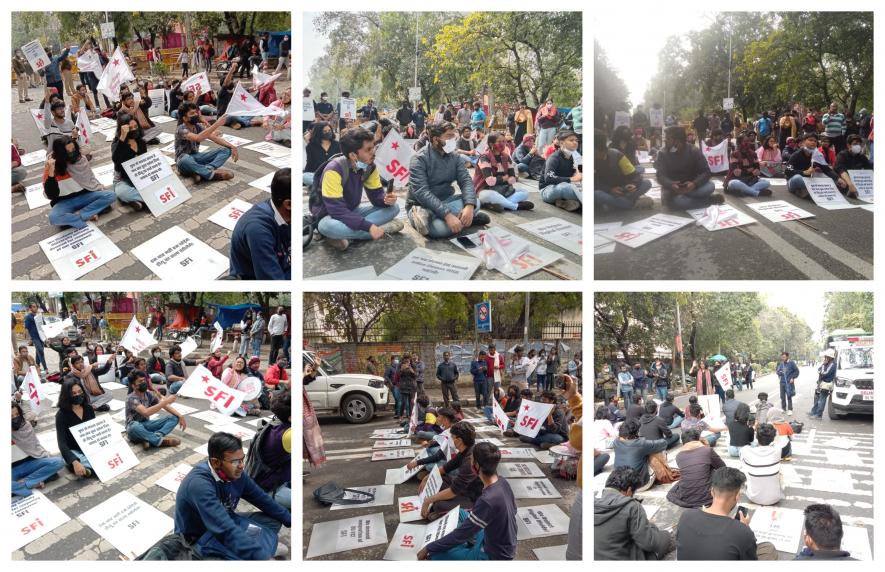 SFI ने किया चक्का जाम, अब होगी "सड़क पर कक्षा": एसएफआई