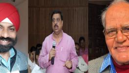 कोरोना ने इन शख़्सियतों को हमसे असमय छीन लिया। अजीत साहनी (बाएं), अंबरीष राय (मध्य में) और रमेश उपाध्याय (दाएं)।